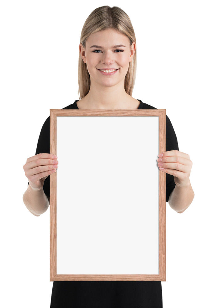 Customized Enhanced Matte Paper Framed Poster (In) Red Oak / 12×18