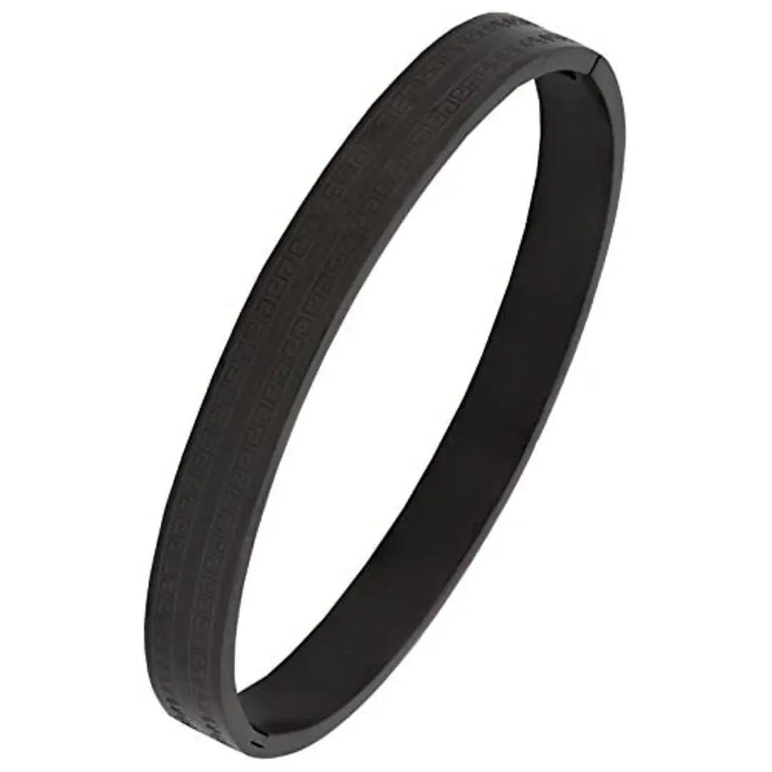 Jewelbox Black 316 L Surgical Stainless Steel Italian Openable Bangle Kada Bracelet for Men and Boys