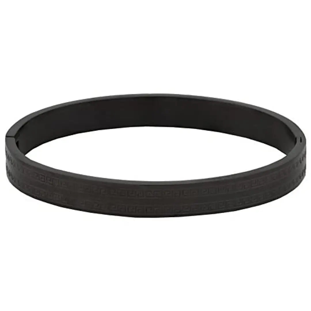 Jewelbox Black 316 L Surgical Stainless Steel Italian Openable Bangle Kada Bracelet for Men and Boys
