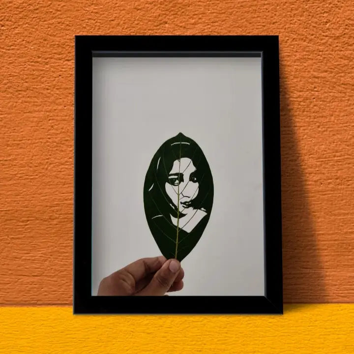 Customized Leaf Art With Frame.
