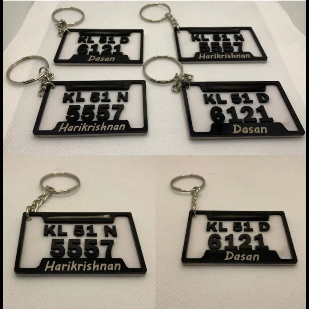 Customized Number Plate Keychain Keychains