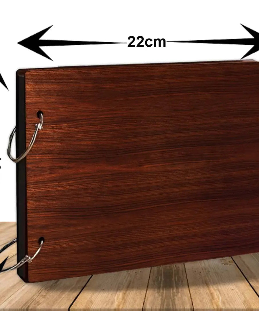 Classic Wooden Scrapbook Photo Albums (SelfLove-P) Large Size (22x16)Cm| Scrap Books for Memories | 40 Black Papers