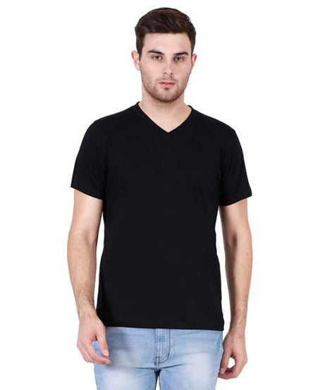 Customizable V Neck T-Shirt S / Black