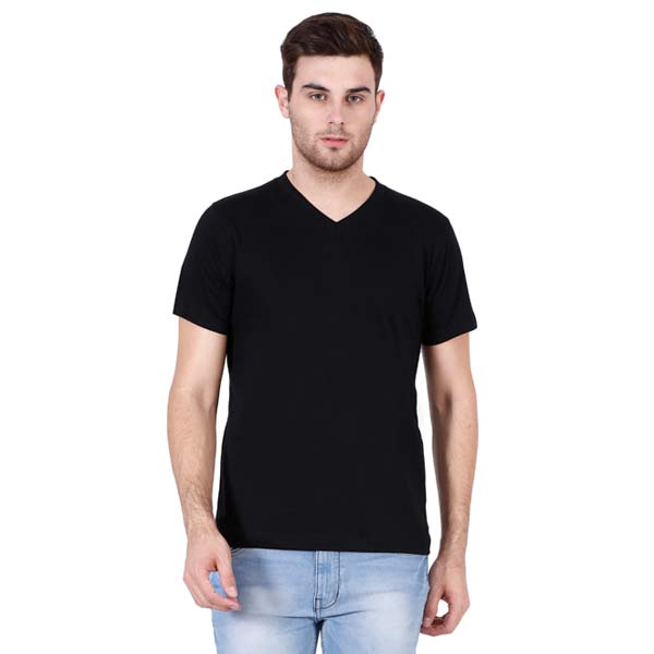 Customizable V Neck T-Shirt S / Black