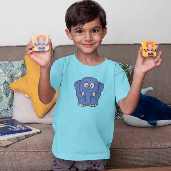 Customized Kids Boys T-Shirt 0 To 13 Years / Sky Blue