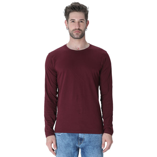 Customized Mens Full Sleeve T Shirt S / Maroon