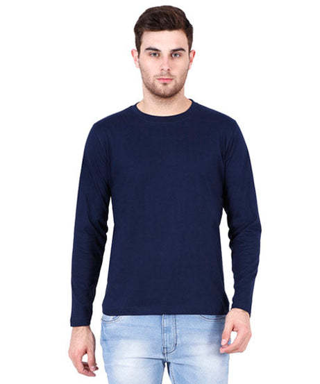 Customized Mens Full Sleeve T Shirt S / Navy