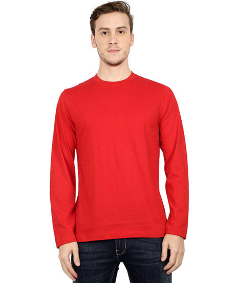 Customized Mens Full Sleeve T Shirt S / Red