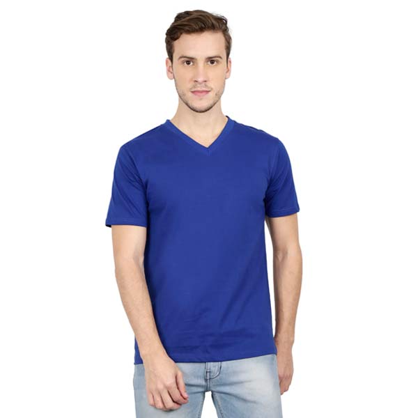 Customizable V Neck T-Shirt S / Royal Blue