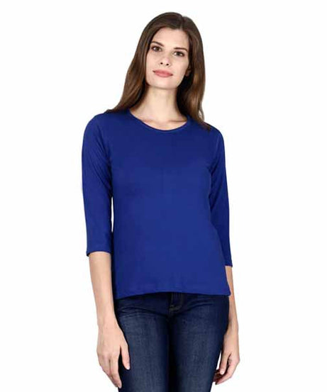 Customizable Womens 3/4Th Sleeve T-Shirt S / Royal Blue