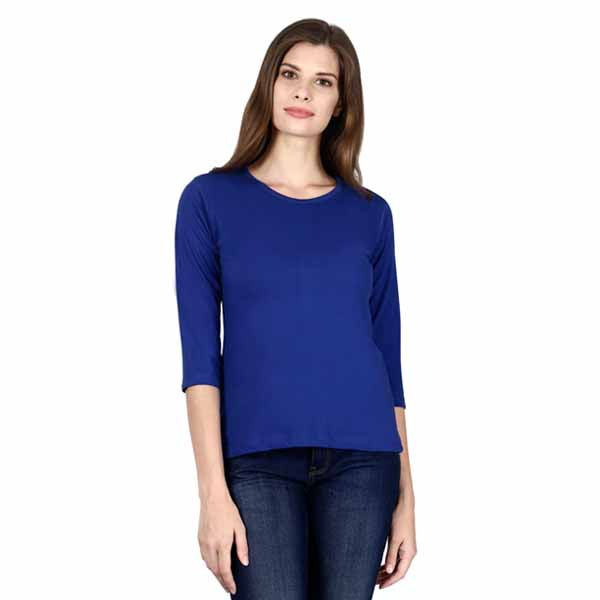 Customizable Womens 3/4Th Sleeve T-Shirt S / Royal Blue