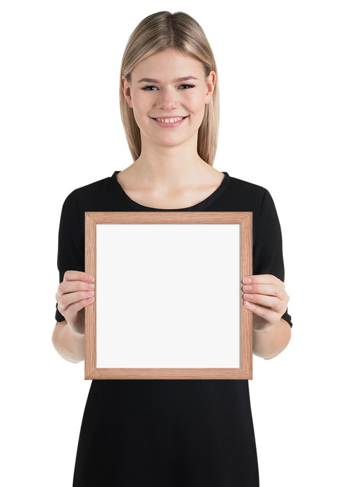 Customized Enhanced Matte Paper Framed Poster (In) Red Oak / 10×10