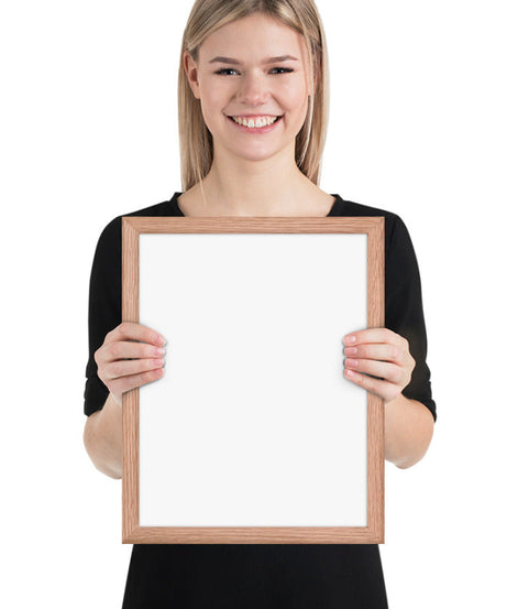 Customized Enhanced Matte Paper Framed Poster (In) Red Oak / 11×14