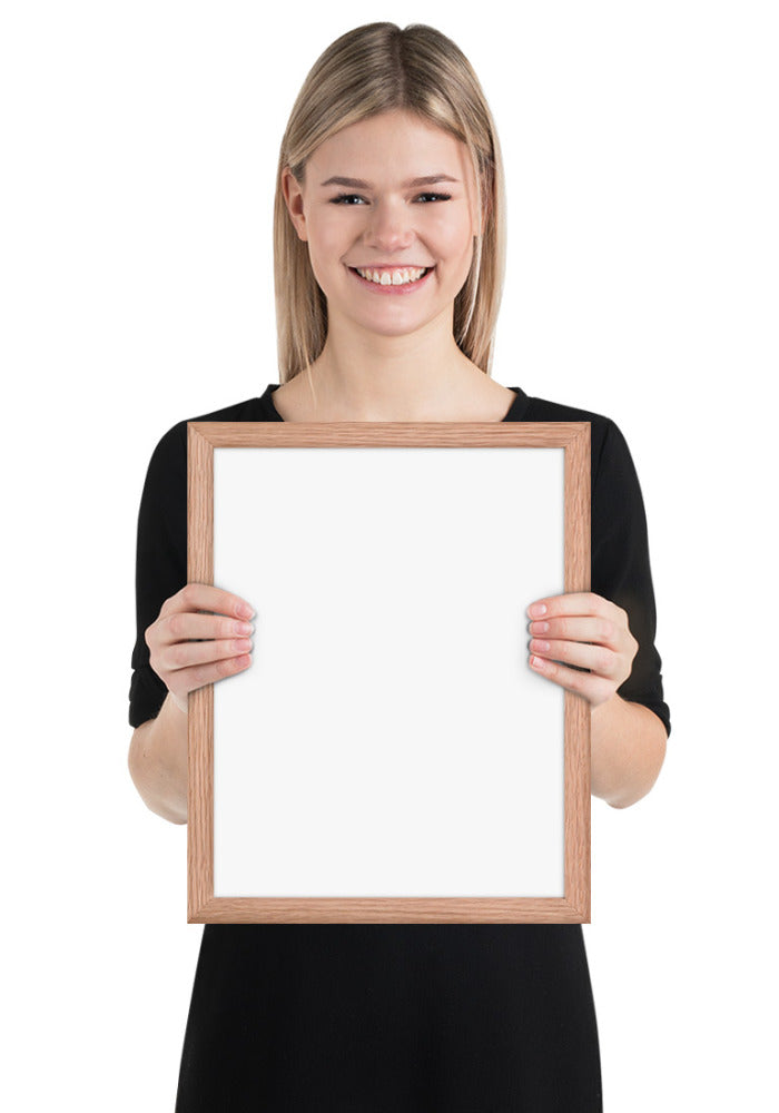 Customized Enhanced Matte Paper Framed Poster (In) Red Oak / 11×14