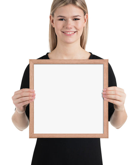 Customized Enhanced Matte Paper Framed Poster (In) Red Oak / 12×12