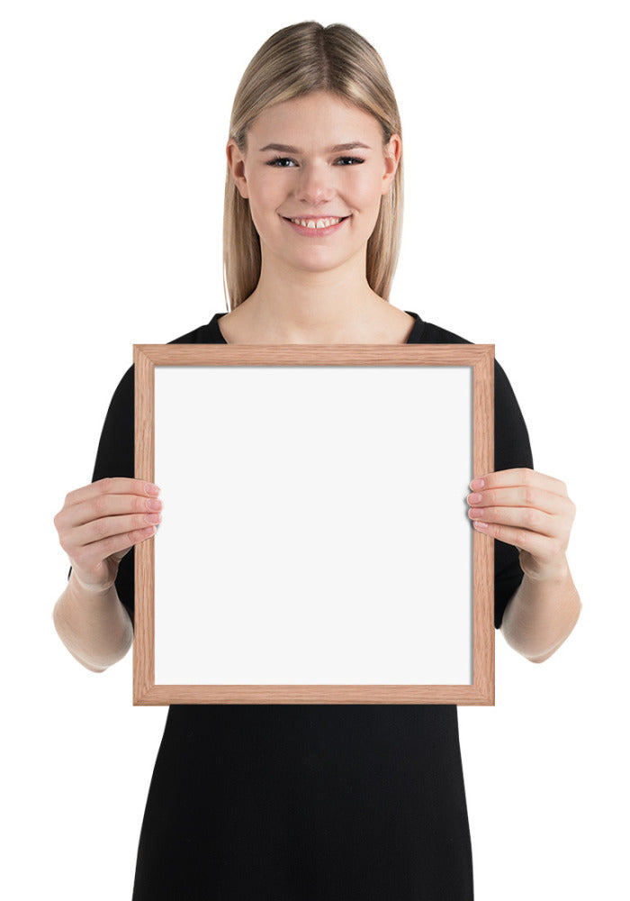 Customized Enhanced Matte Paper Framed Poster (In) Red Oak / 12×12