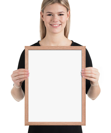 Customized Enhanced Matte Paper Framed Poster (In) Red Oak / 12×16