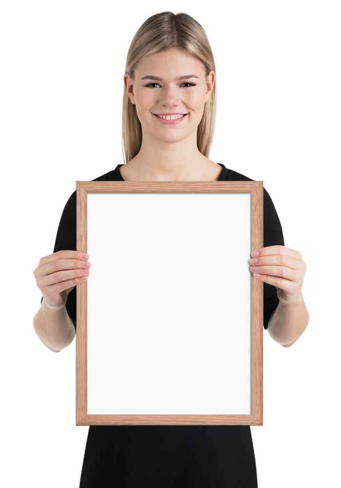 Customized Enhanced Matte Paper Framed Poster (In) Red Oak / 12×16