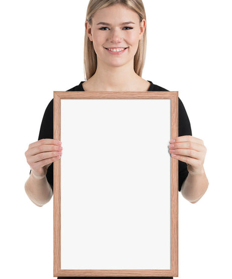 Customized Enhanced Matte Paper Framed Poster (In) Red Oak / 12×18