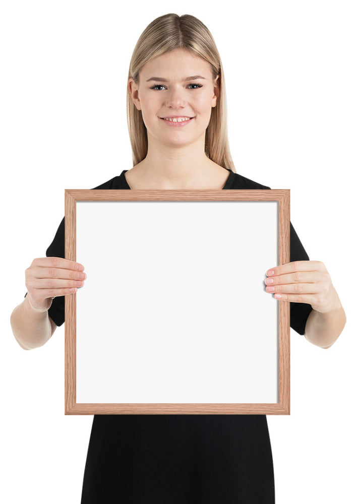 Customized Enhanced Matte Paper Framed Poster (In) Red Oak / 14×14