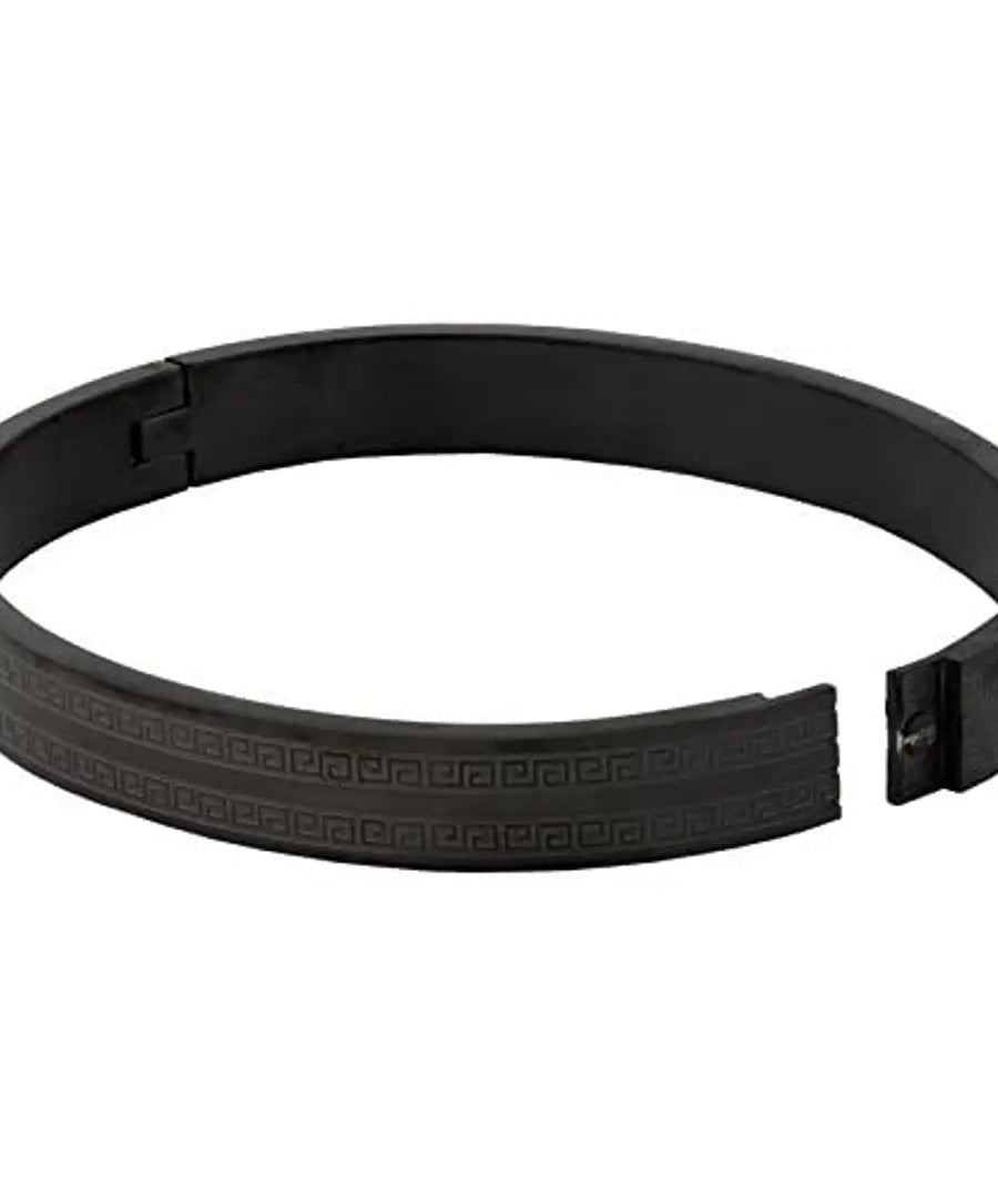 Jewelbox Black 316 L Surgical Stainless Steel Italian Openable Bangle Kada Bracelet for Men and Boys