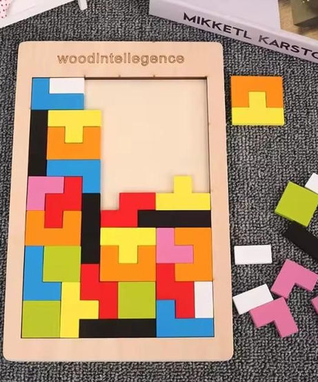 Wooden Intelligence Tetris Jigsaw Puzzle Set