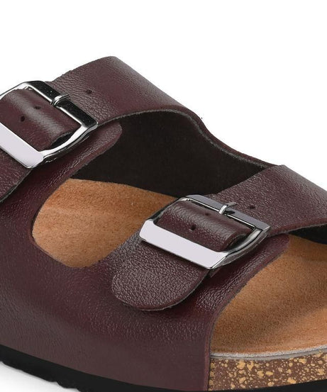 Mens Arizona Cherry Leather Slippers