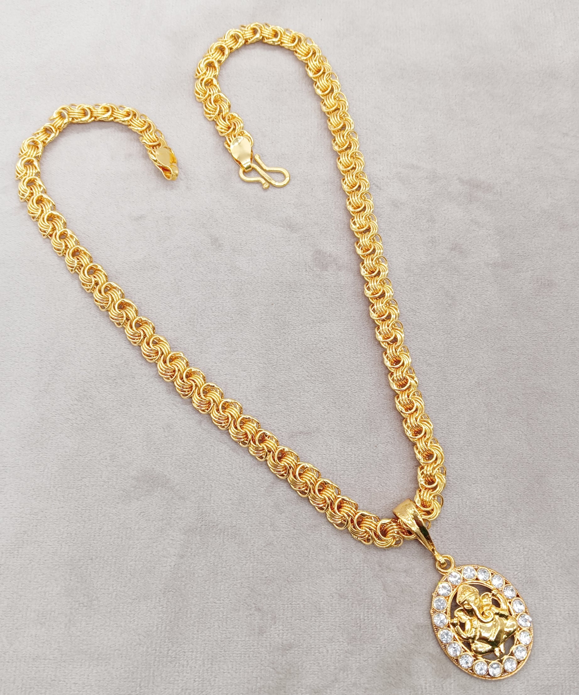 Luxurious Men's Gold Plated Pendant With Chain Vol 6