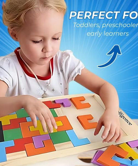 Wooden Intelligence Tetris Jigsaw Puzzle Set
