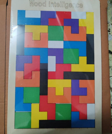 Wooden Intelligence Tetris Jigsaw Puzzle Set