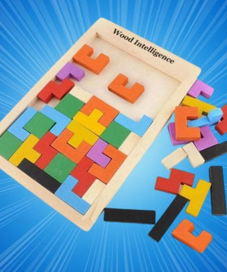 Wooden Intelligence Tetris Jigsaw Puzzle Set