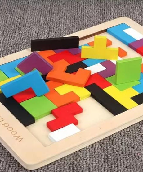 Wooden Intelligence Tetris Jigsaw Puzzle Set