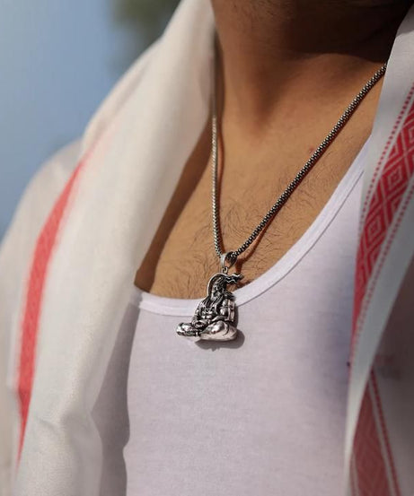 Hanuman Silver Locket With Chain