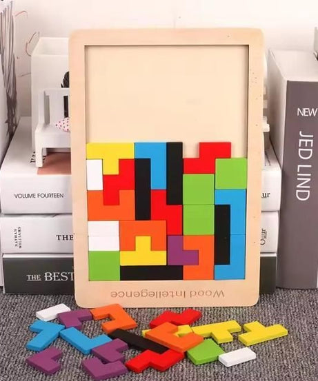 Wooden Intelligence Tetris Jigsaw Puzzle Set