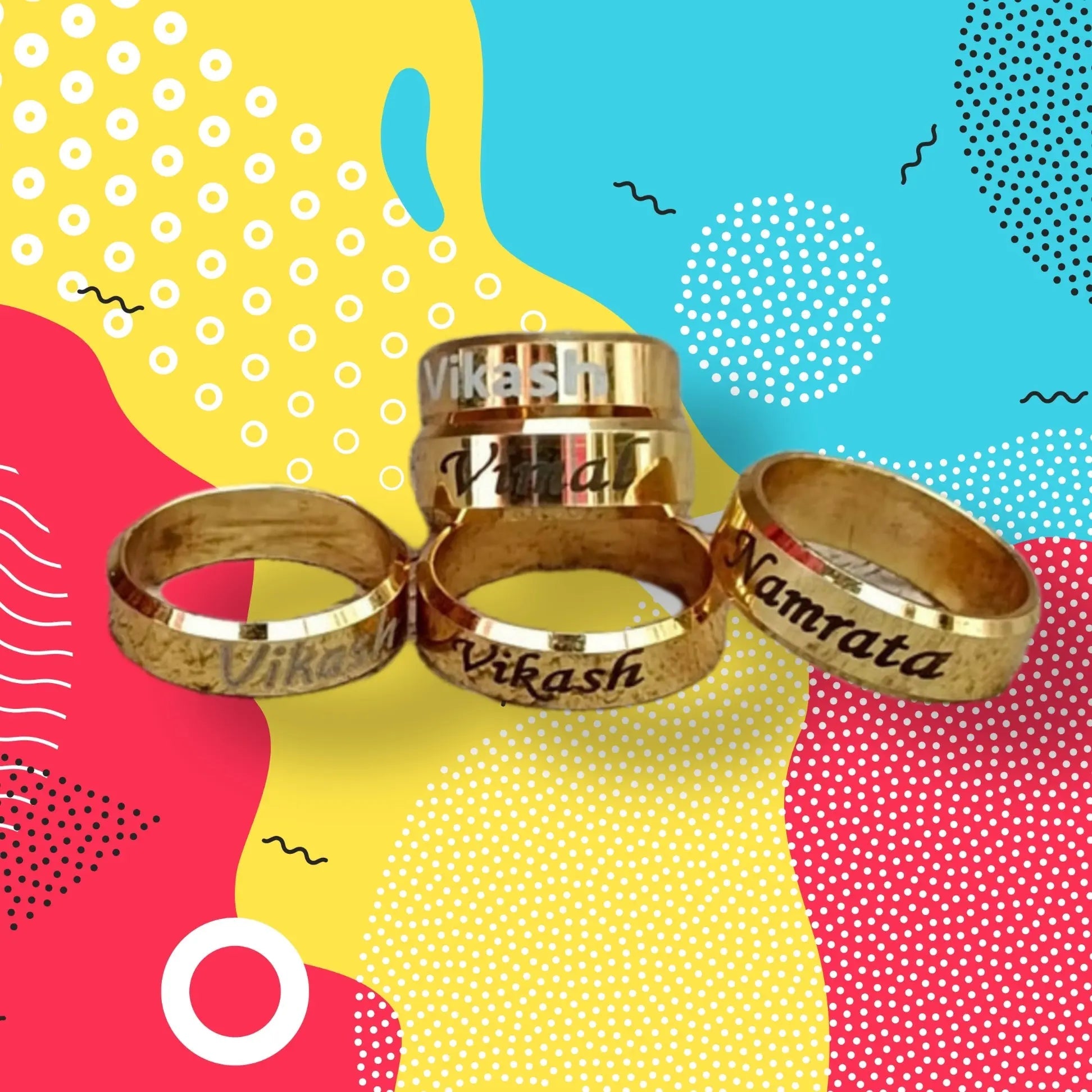 Customized Name Ring  With gold platted fattycraft