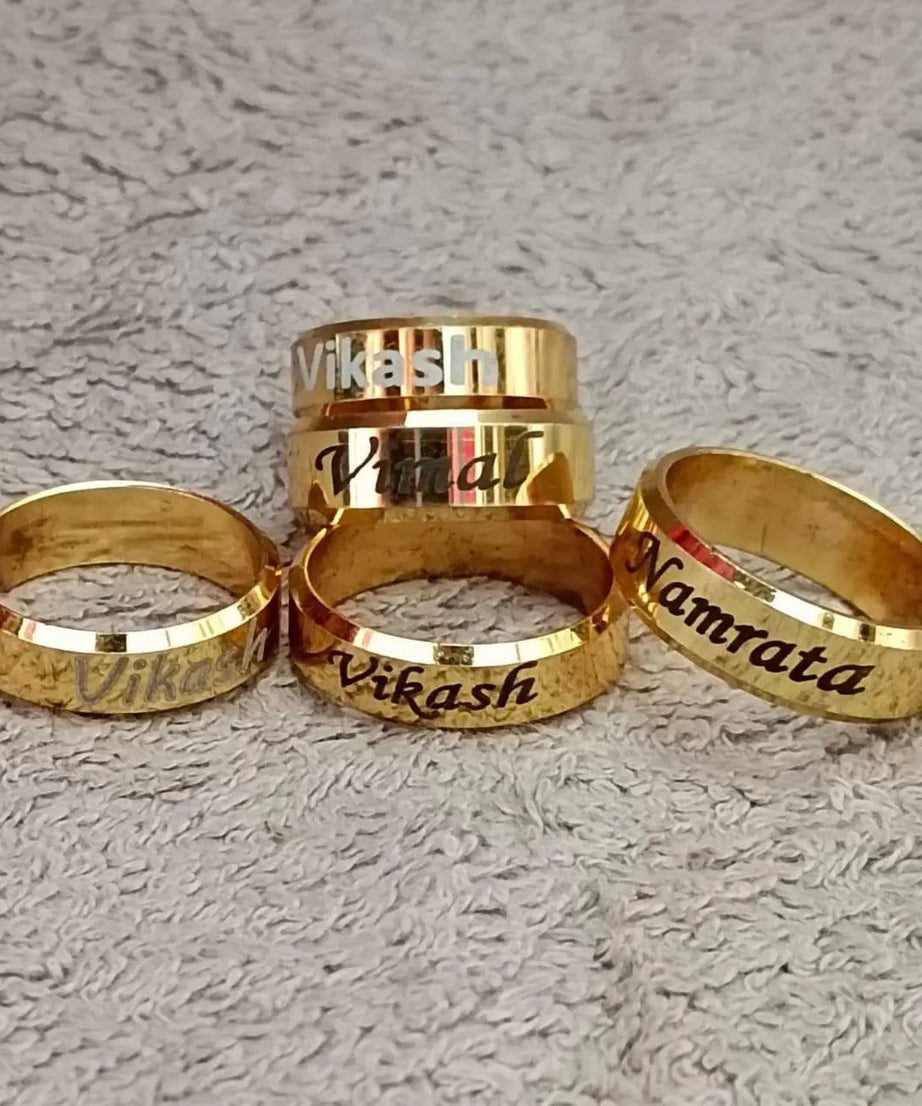 Customized Name Ring  With gold platted fattycraft