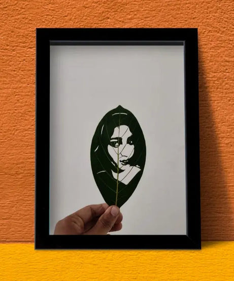 Customized Leaf Art With Frame.