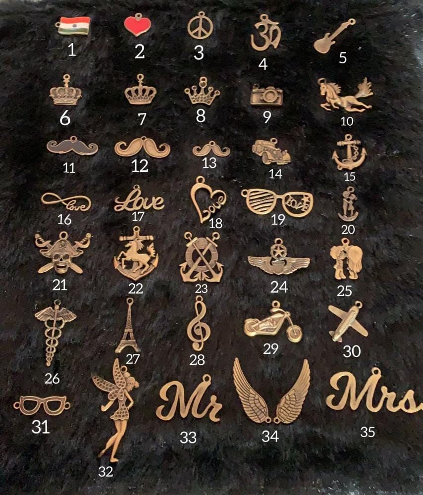 Customized Keychain  With your Name & Charm fattycraft