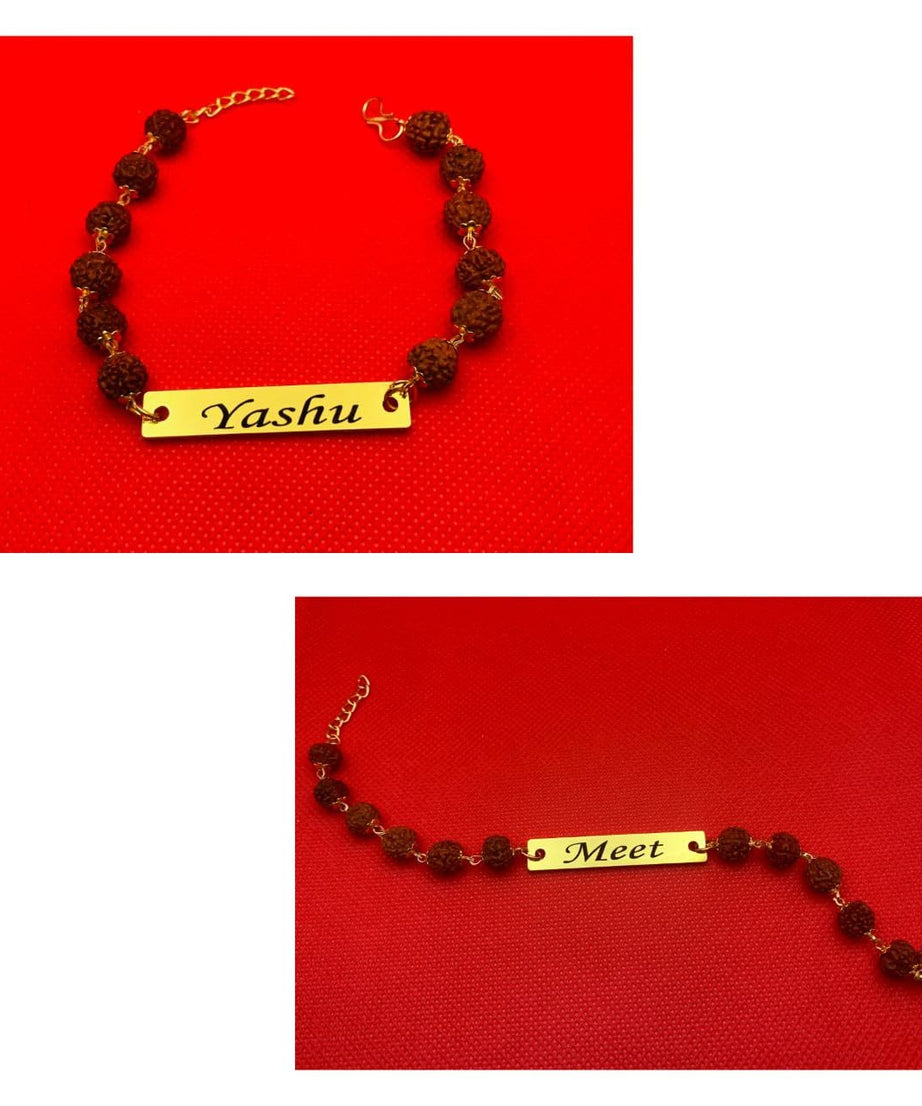 Customized Metal Name Rakhi Bracelets