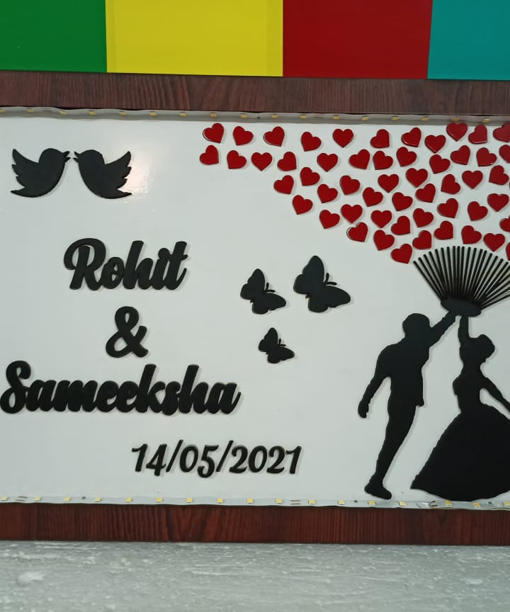 Customized 3D Couple Led Name Frame Photography