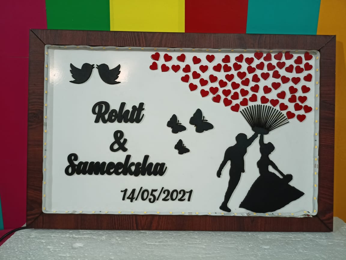 Customized 3D Couple Led Name Frame Photography