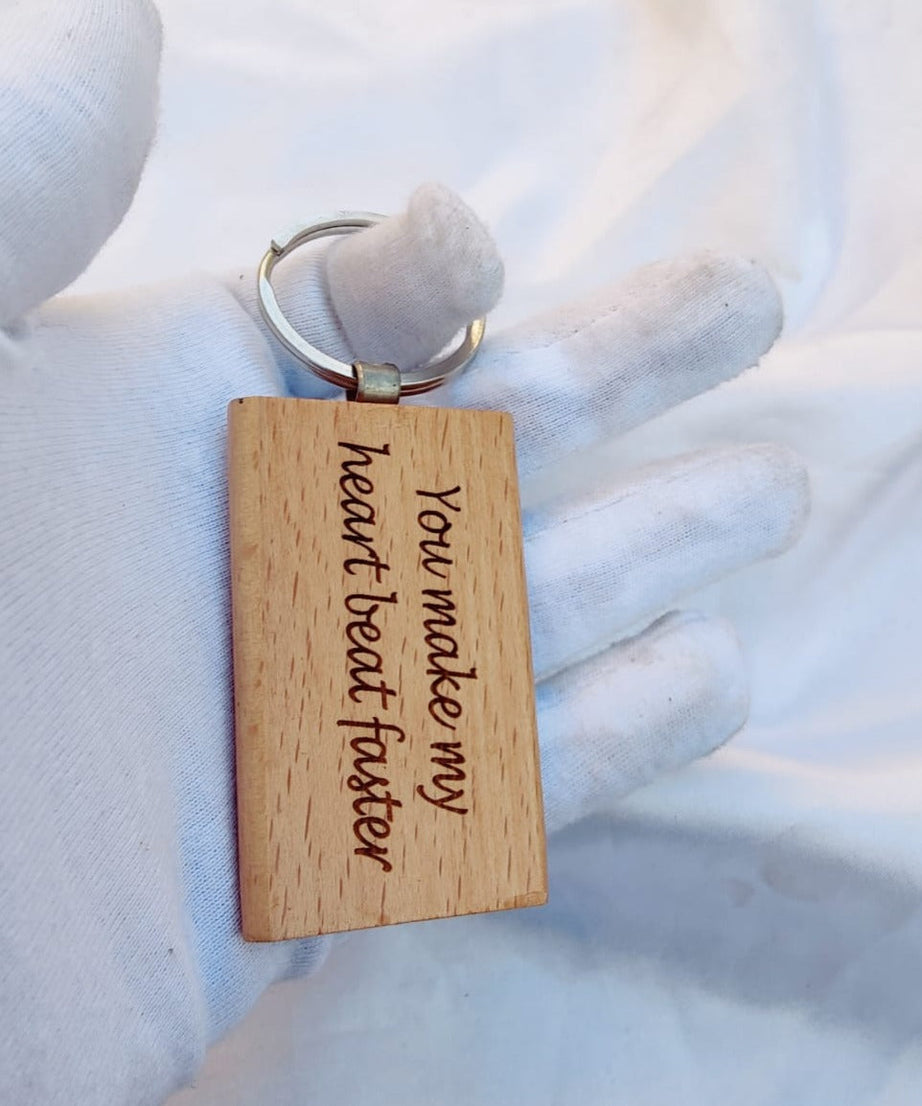Customize Wooden Keychain Gift Giving