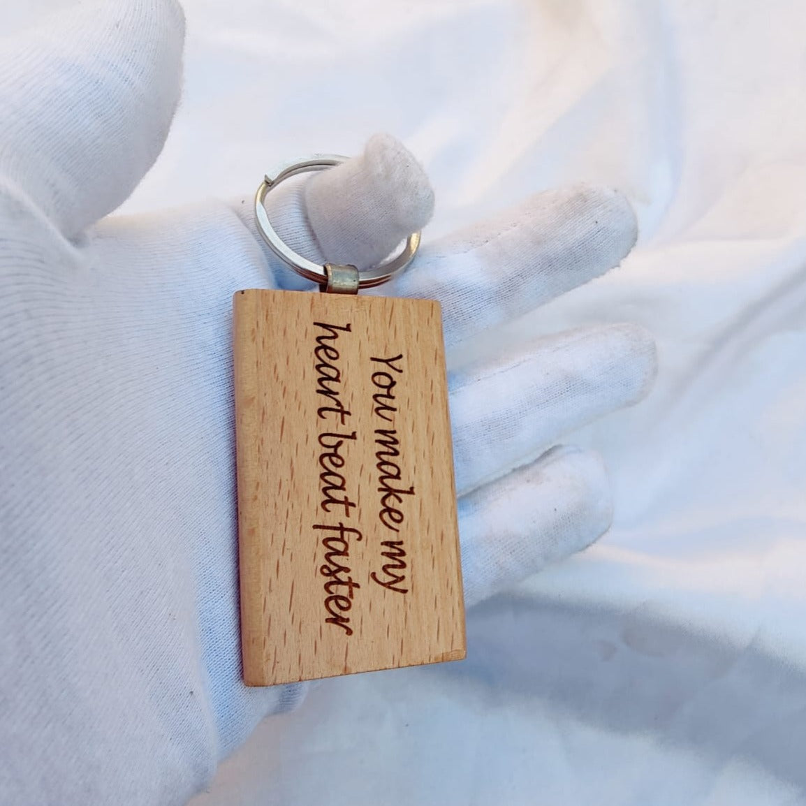 Customize Wooden Keychain Gift Giving