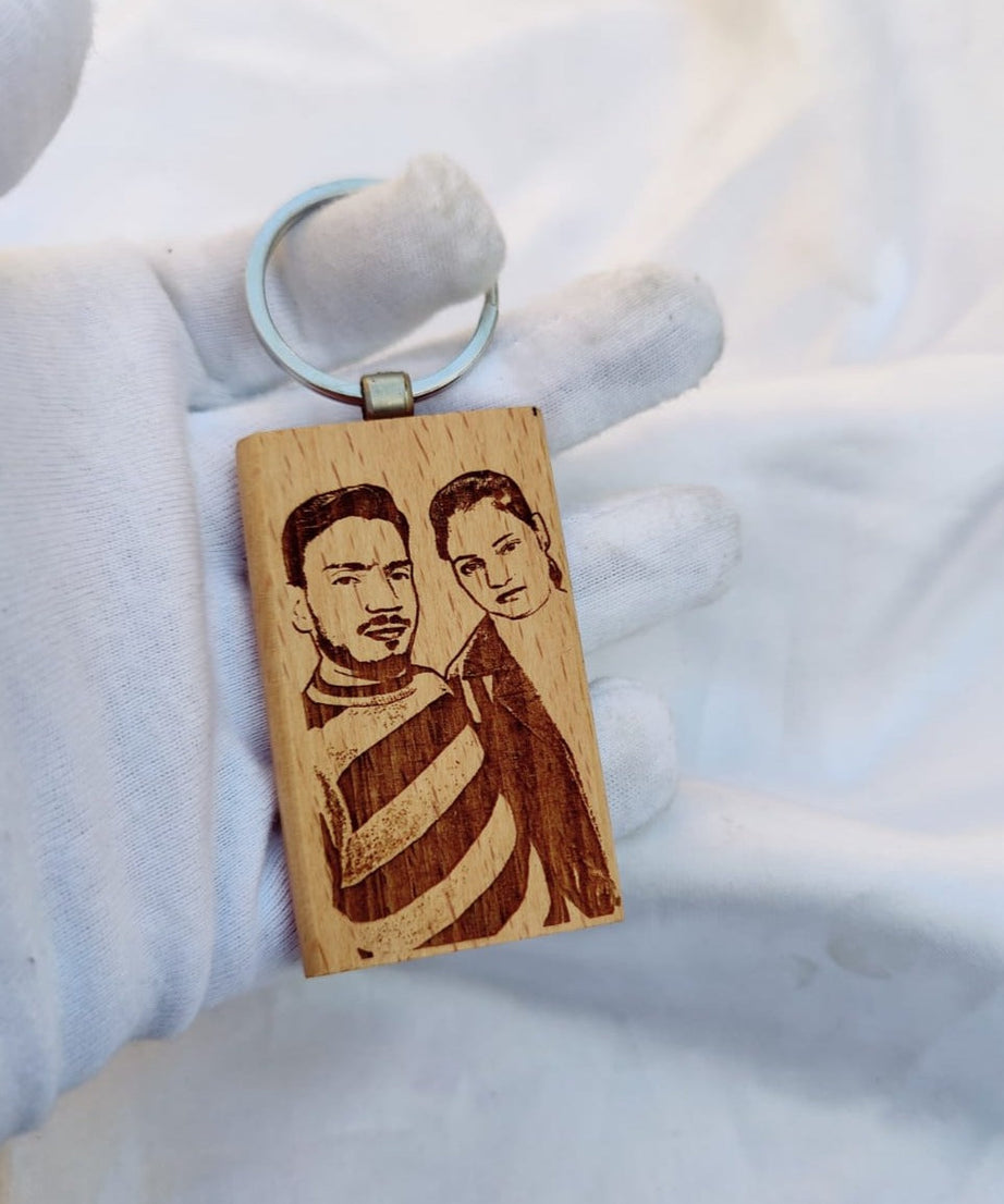 Customize Wooden Keychain Gift Giving