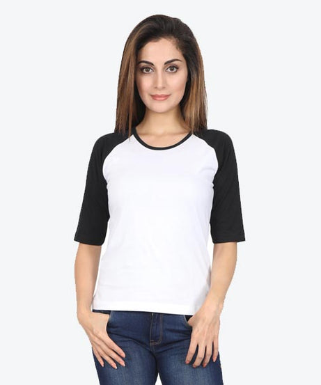 Customized Womens Raglan T-Shirt S / White