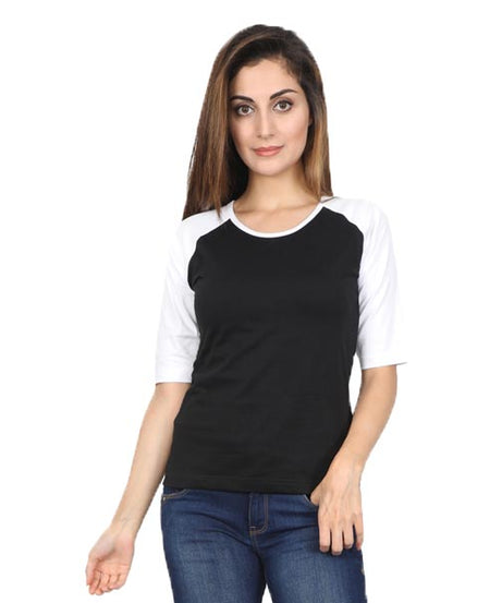 Customized Womens Raglan T-Shirt S / Black