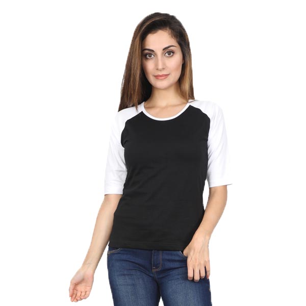 Customized Womens Raglan T-Shirt S / Black