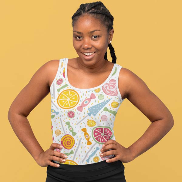 Fully Customized Over Printed Tank Top Xs / White