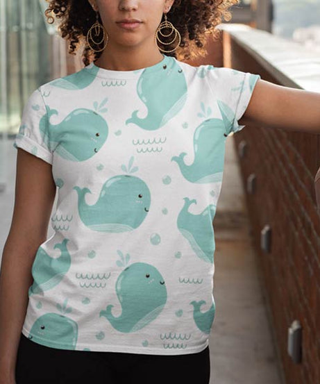 All Over Printed Womens T-Shirt Xs / White Gift Giving