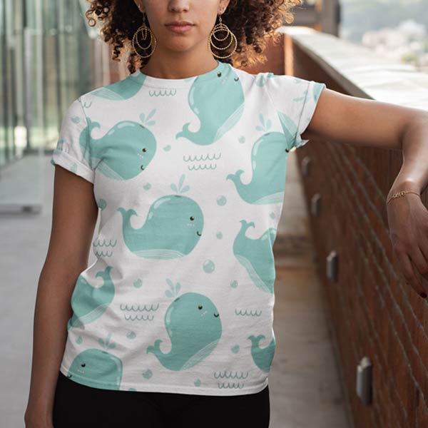 All Over Printed Womens T-Shirt Xs / White Gift Giving